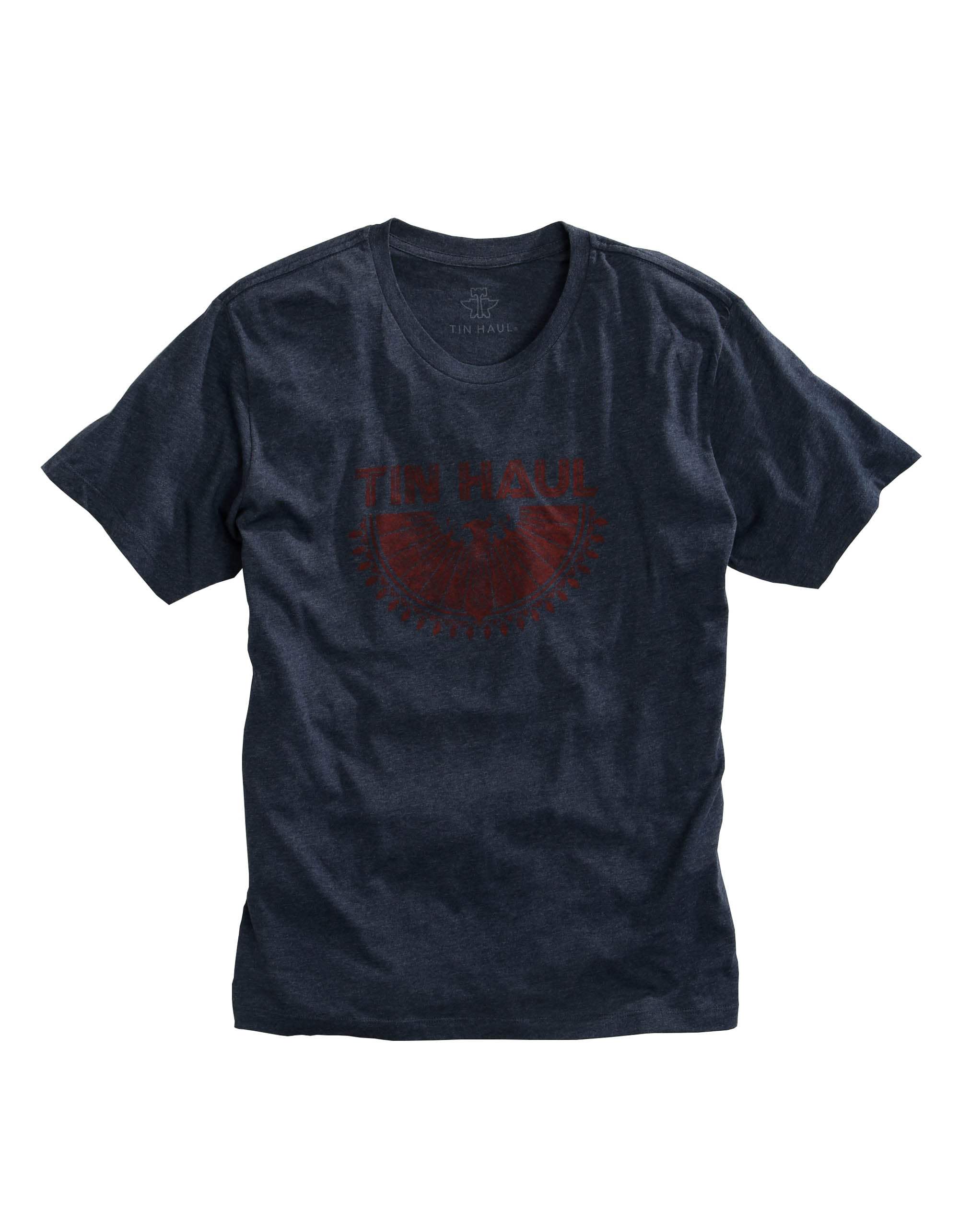 Tin Haul MENS AZTEC EAGLE SCREEN PRINT NAVY HEATHER SHORT SLEEVE T-SHIRT - Tin Haul - Flyclothing LLC
