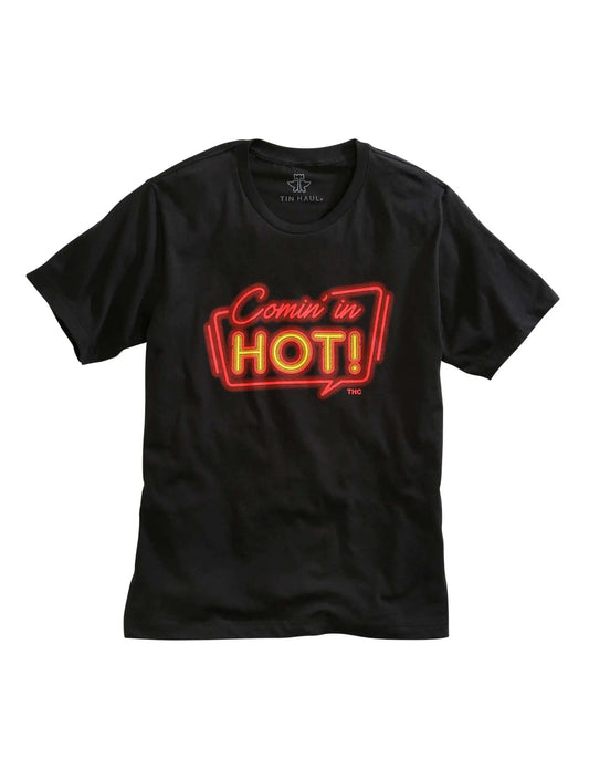 Tin Haul MENS COMIN HOT SCREEN PRINT BLACK SHORT SLEEVE T-SHIRT - Tin Haul - Flyclothing LLC