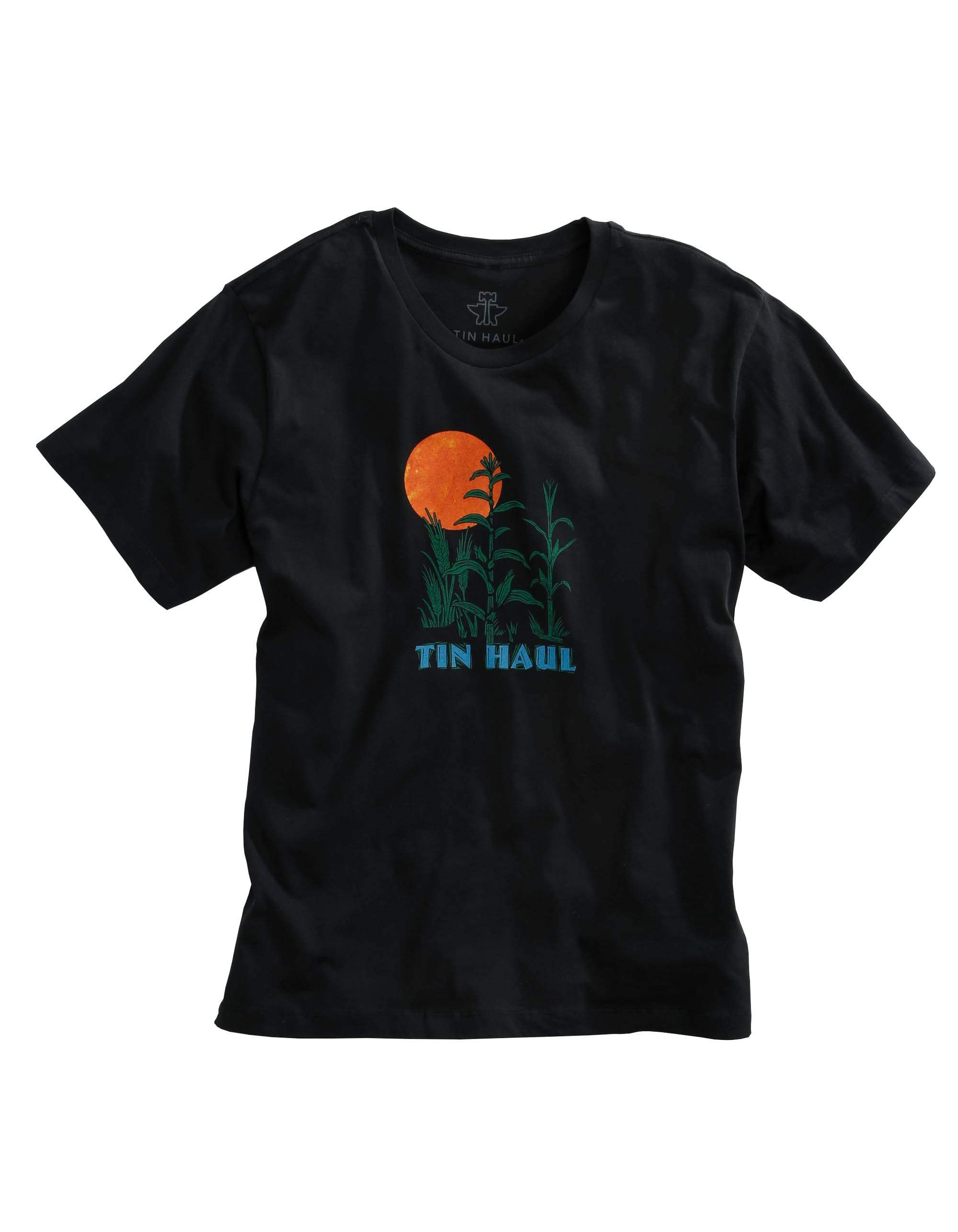 Tin Haul MENS TIN HAUL CORN STALKS SCREEN PRINT BLACK SHORT SLEEVE T-SHIRT - Tin Haul - Flyclothing LLC