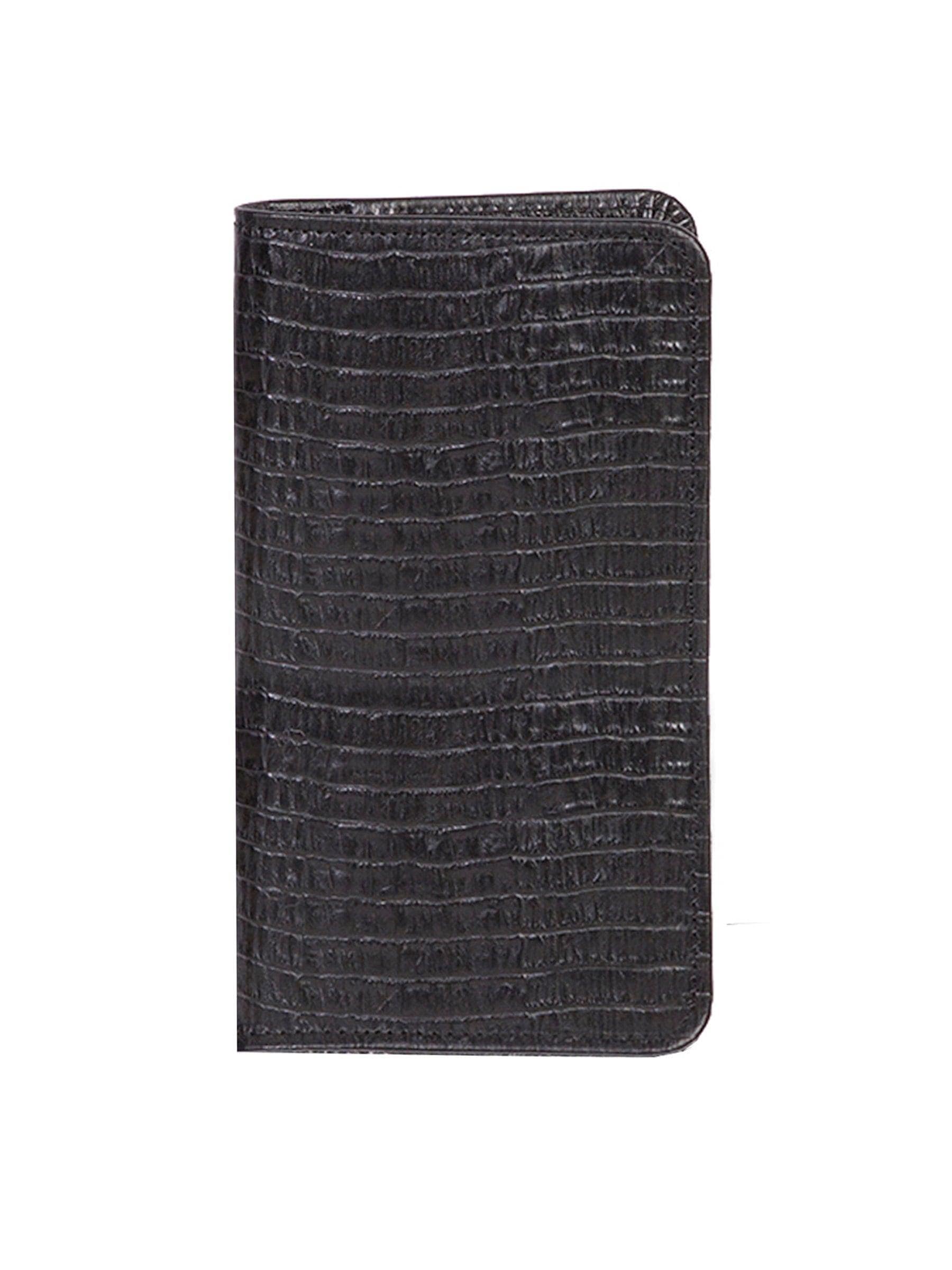 Scully Leather Black Lizard Leather Pocket Weekly Planner - Scully Leather