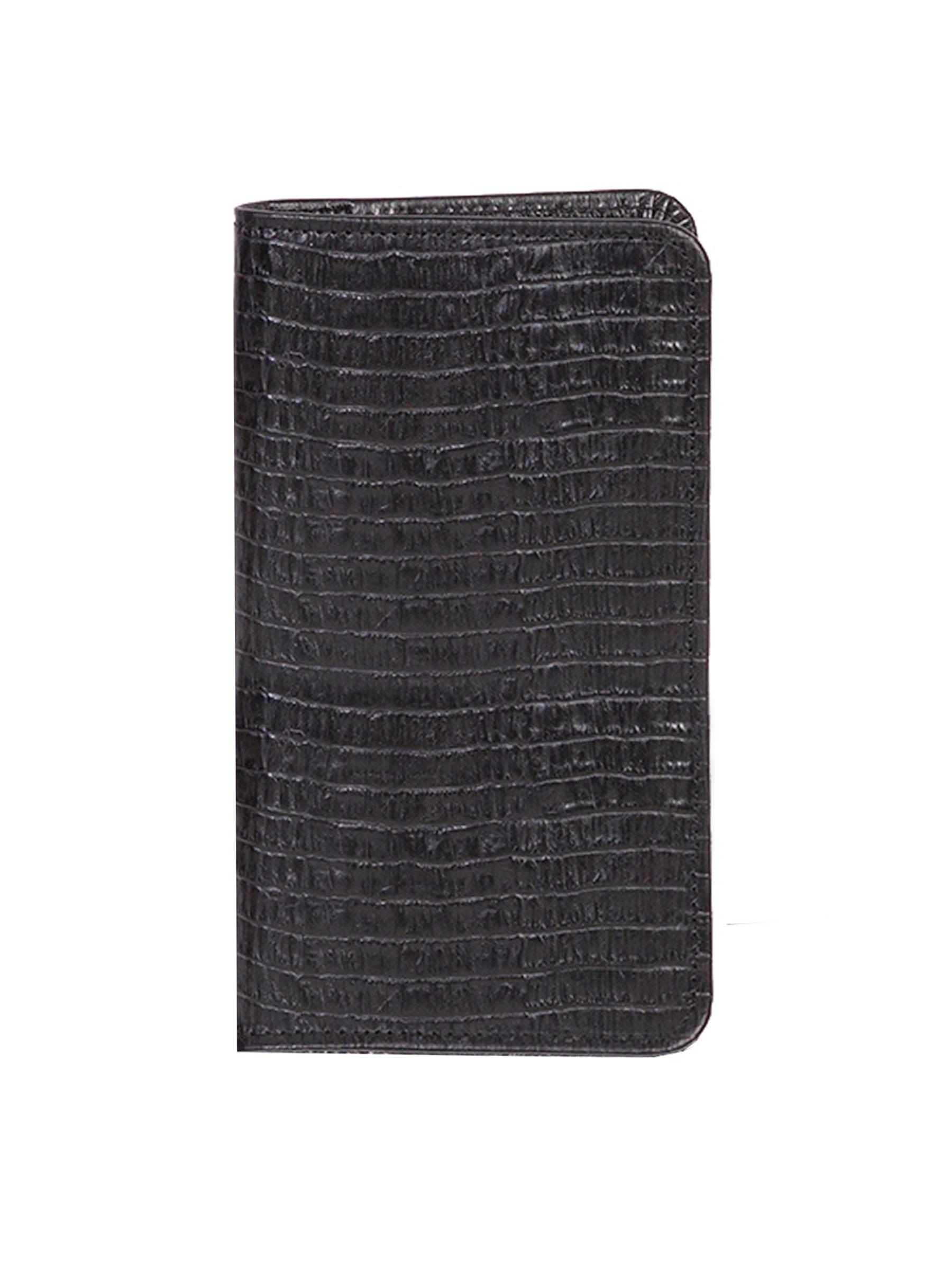 Scully Leather Black Lizard Leather Pocket Phone/Address - Flyclothing LLC