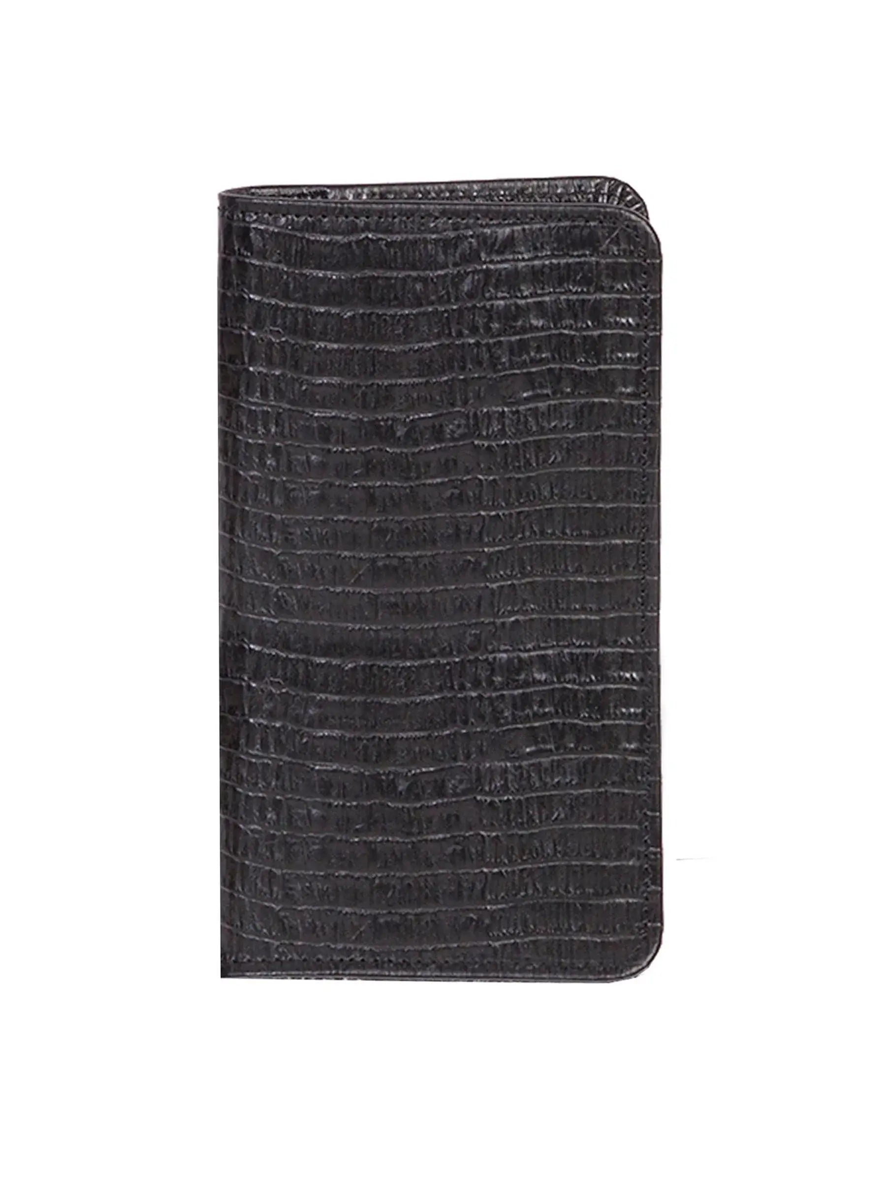 Scully Leather Black Lizard Leather Ruled Pocket Notebook - Scully Leather - Flyclothing LLC