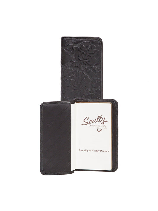 Scully Leather Black New Tooled Leather Ruled Pocket Notebook - Flyclothing LLC