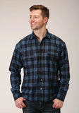 Tin Haul MENS SNAP BLUE PLAID WOOL BLEND SHIRT JACKET - Tin Haul