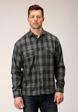 Tin Haul MENS SNAP  GREY PLAID WOOL BLEND SHIRT JACKET