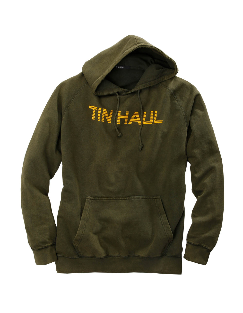 Tin Haul MENS TIN HAUL WORDING IN GOLD OLIVE SWEATSHIRT