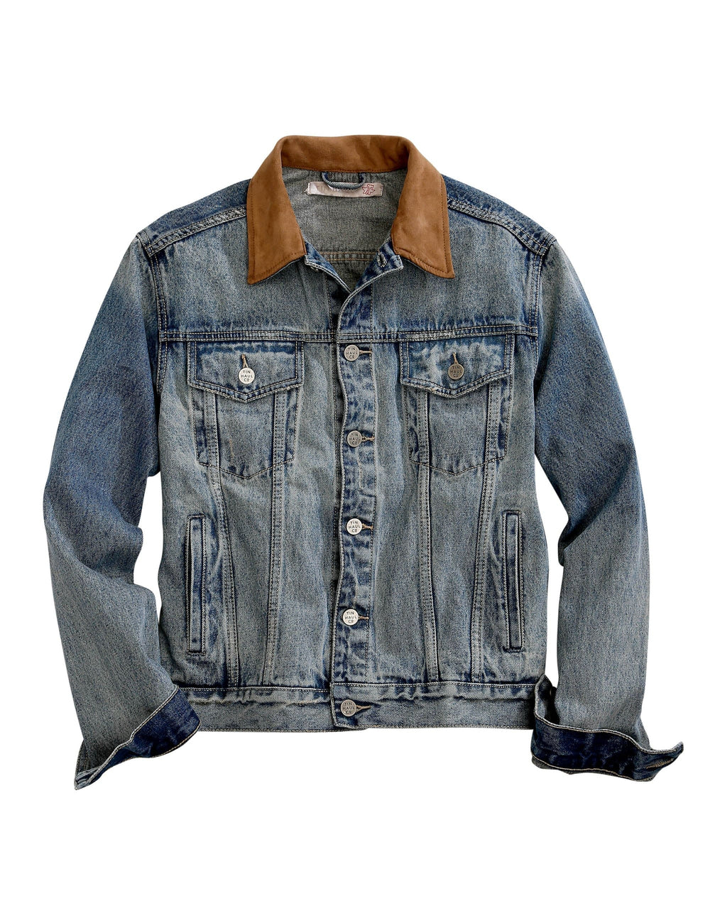 Tin Haul MENS SUEDE COLLAR BLUE DENIM JACKET