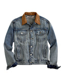 Tin Haul MENS SUEDE COLLAR BLUE DENIM JACKET