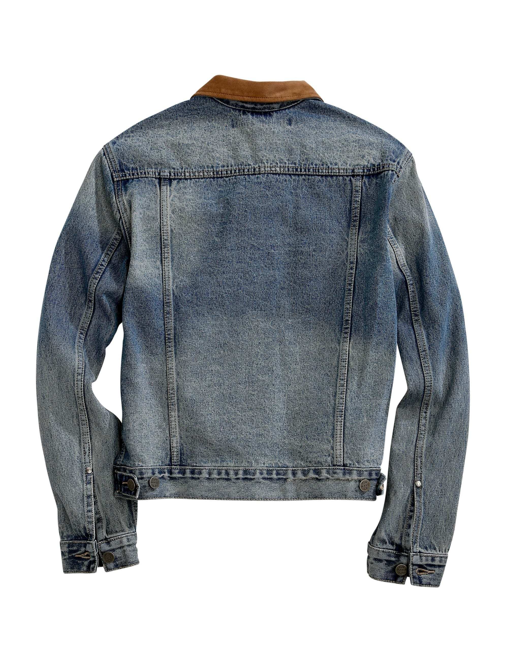 Tin Haul MENS SUEDE COLLAR BLUE DENIM JACKET - Tin Haul - Flyclothing LLC