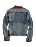 Tin Haul MENS SUEDE COLLAR BLUE DENIM JACKET - Tin Haul