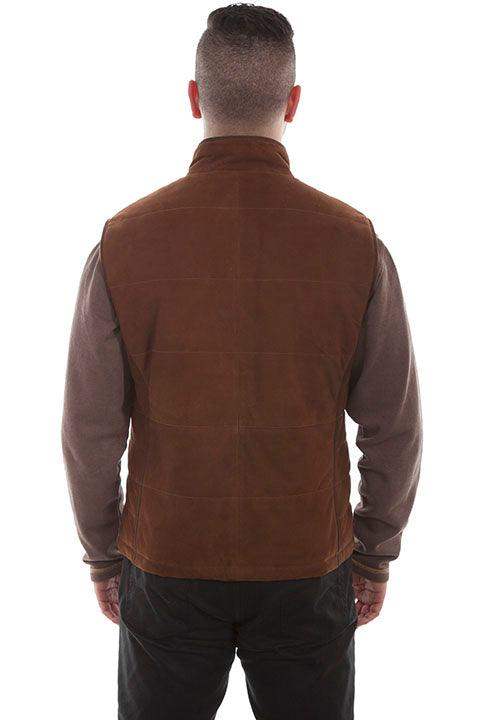 Scully BROWN LAMB SUEDE TWO TONE VEST - Scully Leather - Flyclothing LLC