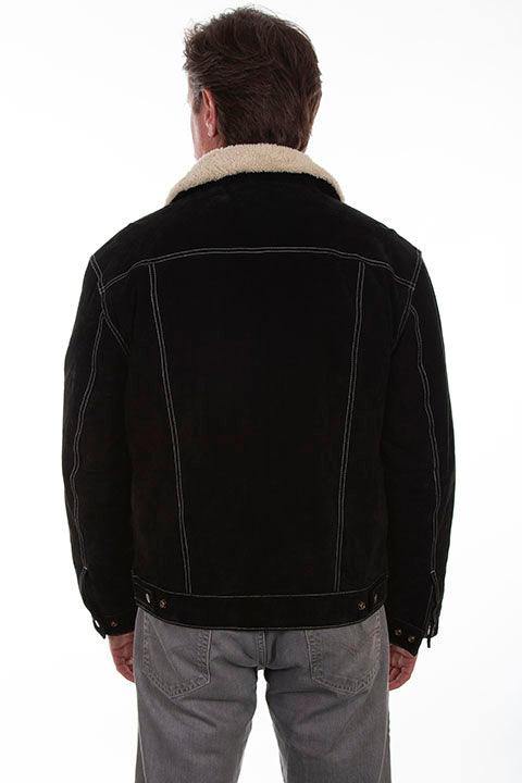 Scully BLACK BOAR SUEDE KNIT INSET JACKET - Scully Leather