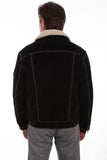 Scully BLACK BOAR SUEDE KNIT INSET JACKET - Scully Leather