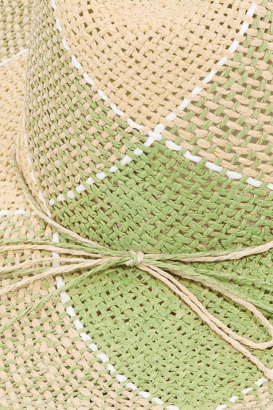 Fame Contrast Straw Braid Hat - Trendsi