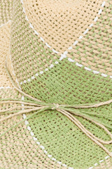 Fame Contrast Straw Braid Hat - Trendsi
