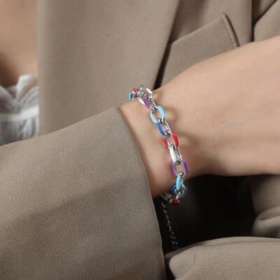 Titanium Steel Oil Drip Chain Bracelet - Trendsi