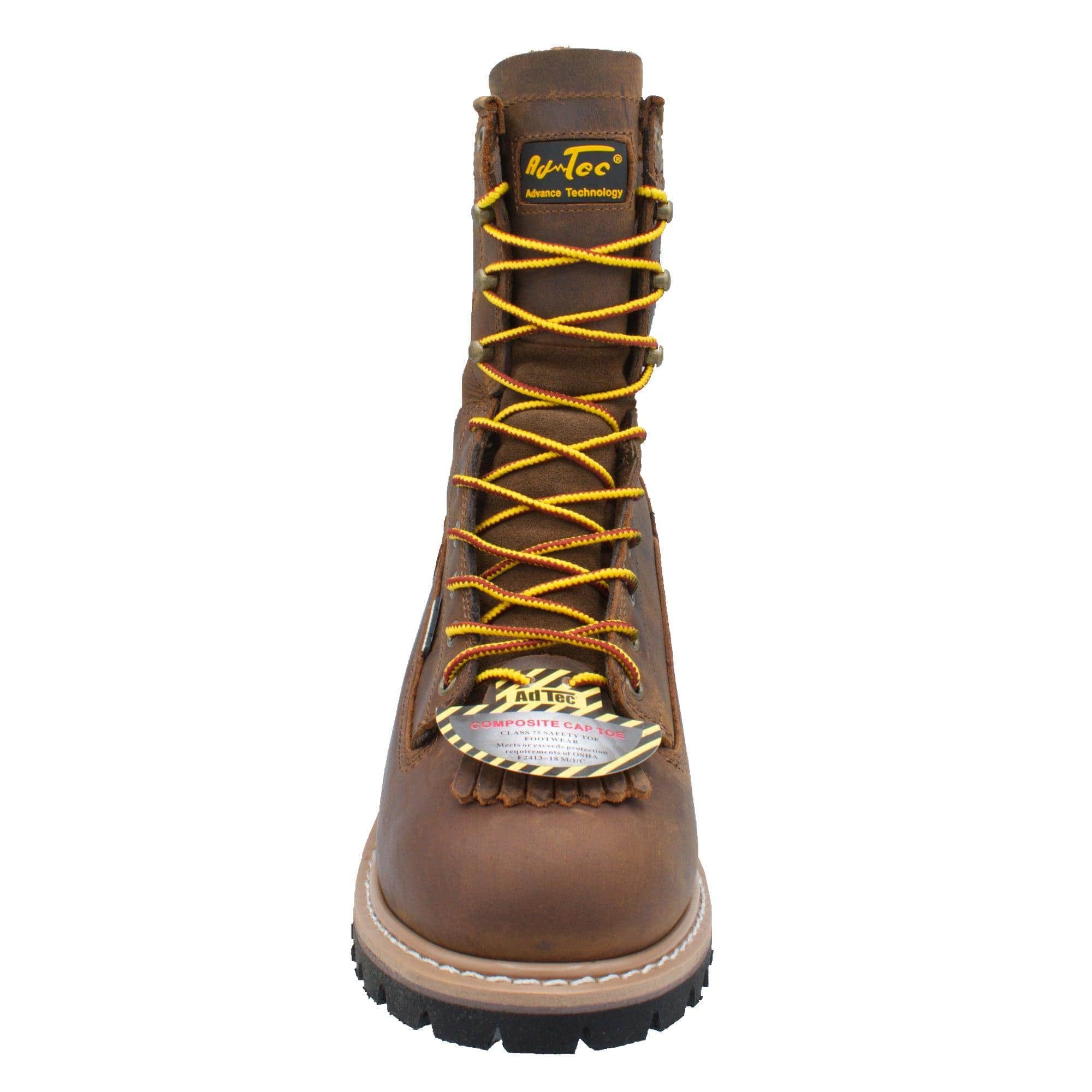 AdTec Men's 8" Composite Toe Waterproof Logger Brown - Flyclothing LLC