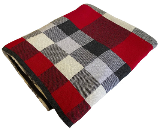 Rockmount Clothing Native American Check Pattern Woven Cotton Reversible Blanket