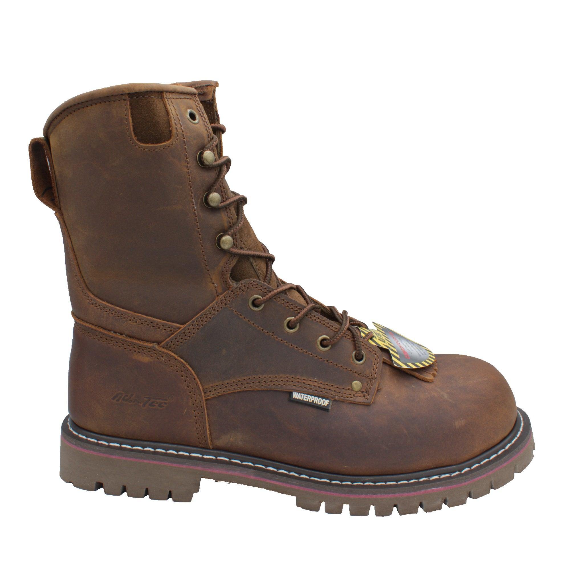 AdTec Men's 8" Composite Toe Waterproof Logger Brown - Flyclothing LLC