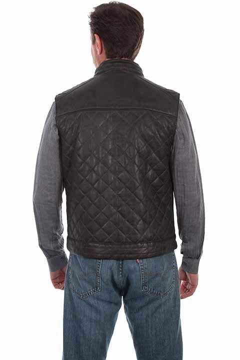 Scully Leather Leatherwear Mens Black Lamb Men's Vest - Scully Leather - Flyclothing LLC