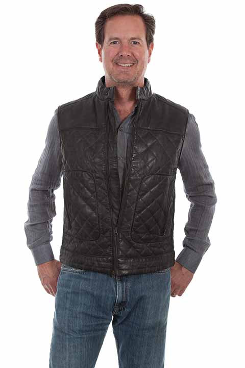 Scully Leather Leatherwear Mens Black Lamb Men's Vest