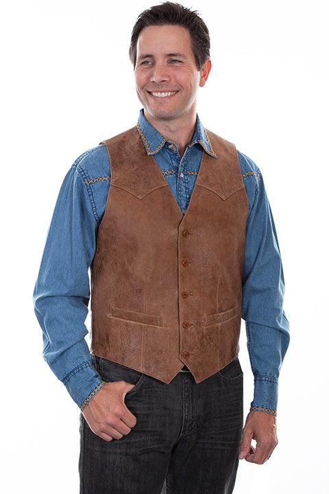Scully BROWN WESTERN VEST - Flyclothing LLC