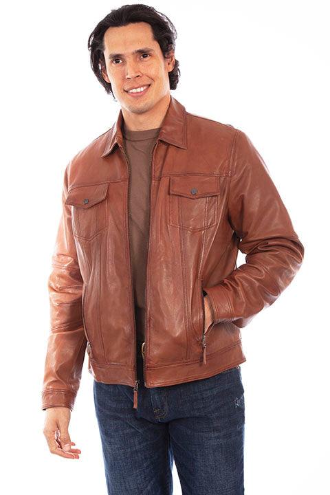 Scully BROWN ZIP FRONT JACKET - Flyclothing LLC