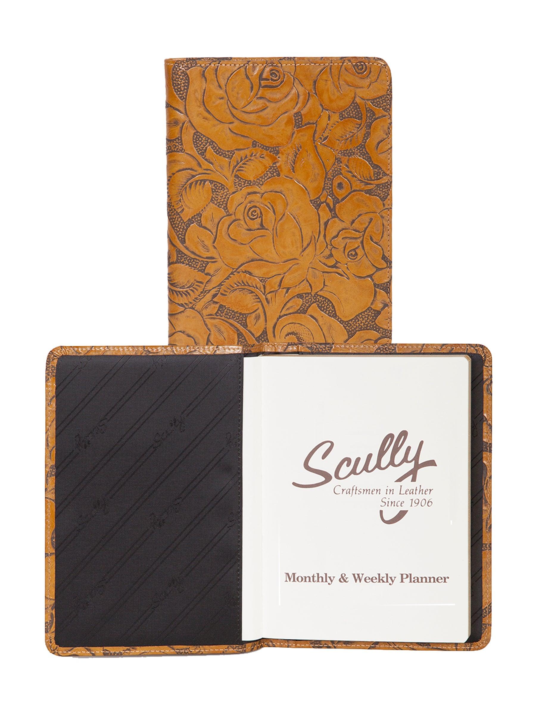 Scully Leather Brown New Tooled Leather Desk Size Phone/Address - Flyclothing LLC