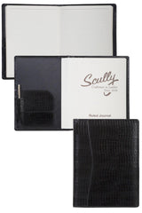 Scully Leather Black Ostrich Leather Ruled Journal - Flyclothing LLC