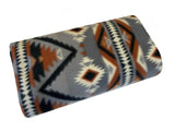 Rockmount Clothing Native Pattern Grey & Brown Fleece Western Blanket - Rockmount Clothing