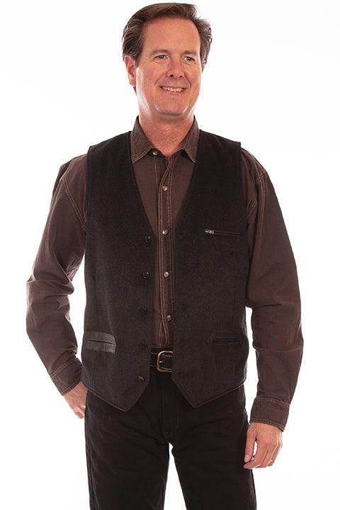 Scully BLACK WOOL BLEND W/NUBUCK TRIM - Scully Leather