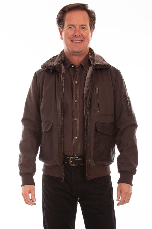 Scully VINTAGE BROWN CANVAS W/LEATHER TRIM - Scully Leather