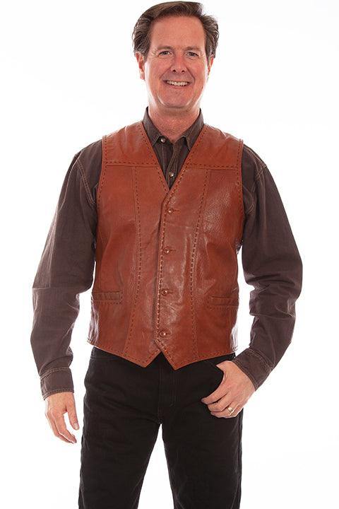 Scully COGNAC RUGGED VEST - Scully Leather