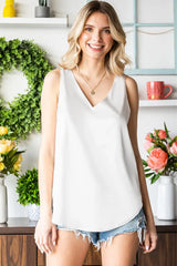 Curved Hem V-Neck Tank Top - Trendsi - Flyclothing LLC