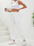 Textured Pull-On Joggers - Trendsi