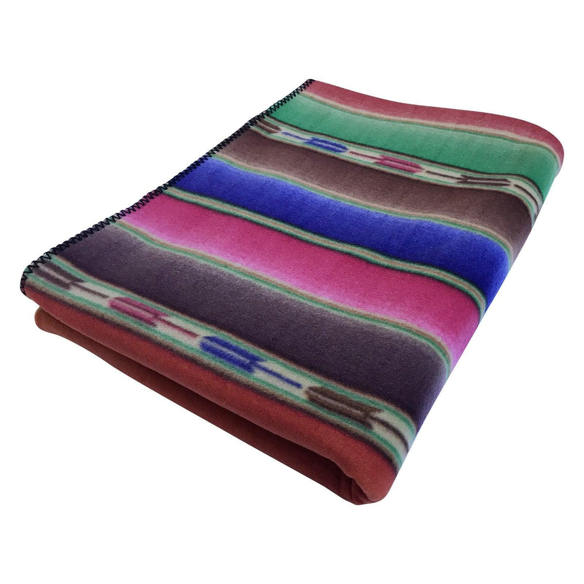 Native Serape Pattern Fleece Western Blanket - Flyclothing LLC