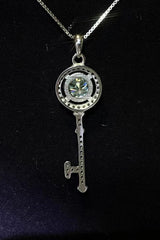 1 Carat Moissanite Key Pendant Necklace - Flyclothing LLC