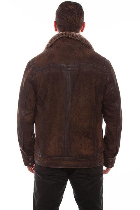 Scully CHOCOLATE SHEARLING COLLAR JACKET - Flyclothing LLC