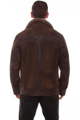 Scully CHOCOLATE SHEARLING COLLAR JACKET - Scully Leather