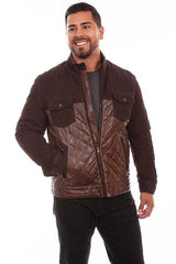 Scully Leather Chocolate Quilted Mens Jacket - Scully Leather - Flyclothing LLC