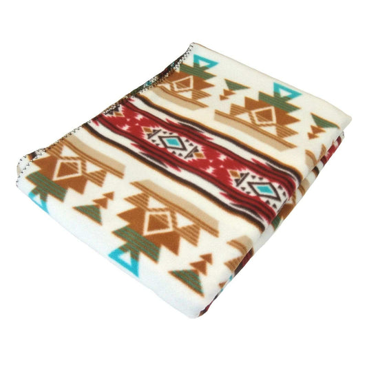 Rockmount Clothing Native Pattern Fleece Western Blanket in Tan & Red - Rockmount Clothing - Flyclothing LLC