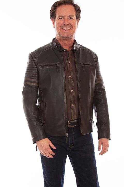 Scully BLACK RUGGED LAMB ZIP FRONT JACKET - Scully Leather
