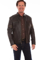 Scully BLACK RUGGED LAMB ZIP FRONT JACKET - Scully Leather