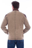 Scully Leather  Sage Clr Canvas W/Leather Trim Men's Jacket W/Canvas - Scully Leather