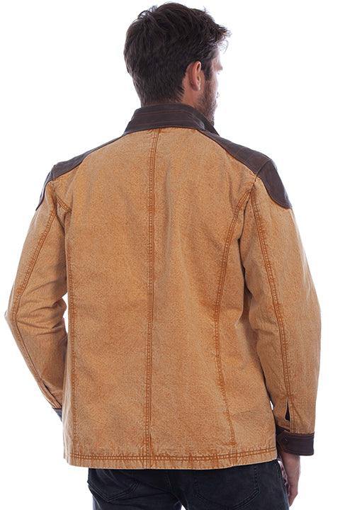 Scully Leather  Tan Men's Jacket W/Canvas - Scully Leather