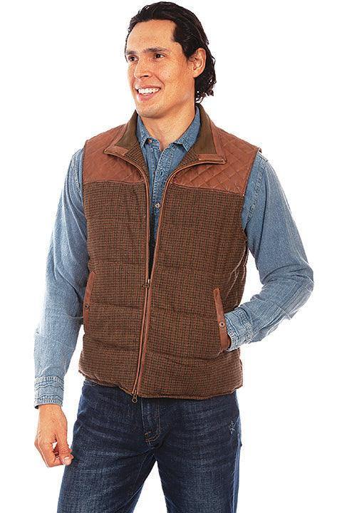 Scully Vintage Brown Quilted Vest - Scully Leather