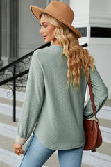 V-Neck Long Sleeve T-Shirt - Trendsi - Flyclothing LLC