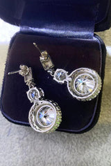 12 Carat Moissanite Platinum-Plated Drop Earrings - Trendsi