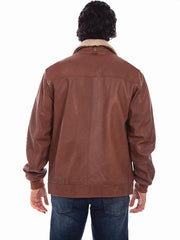 Scully Leather Brown Shearling Collar Jacket - Flyclothing LLC