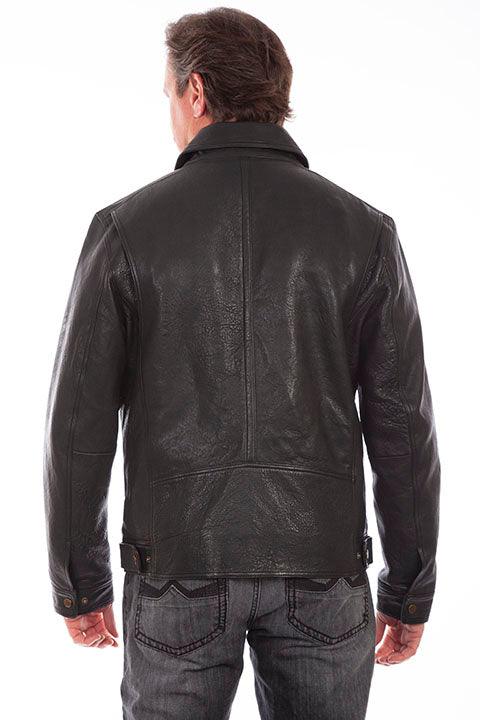 Scully Leather 100% Leather Black Rugged Lamb Zip Front Jacket - Flyclothing LLC